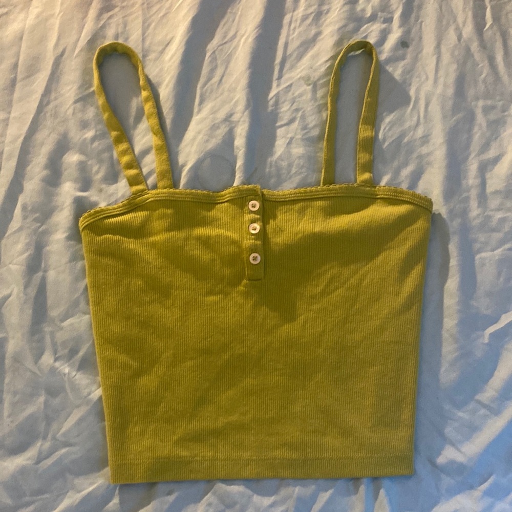 Cropped green tank top